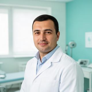 Уролог-андролог Аслан Жүнісов в кабинете клиники