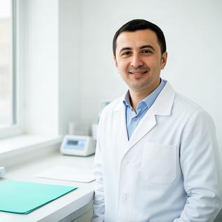 Андролог Ержан Смағұлов на рабочем месте в клинике